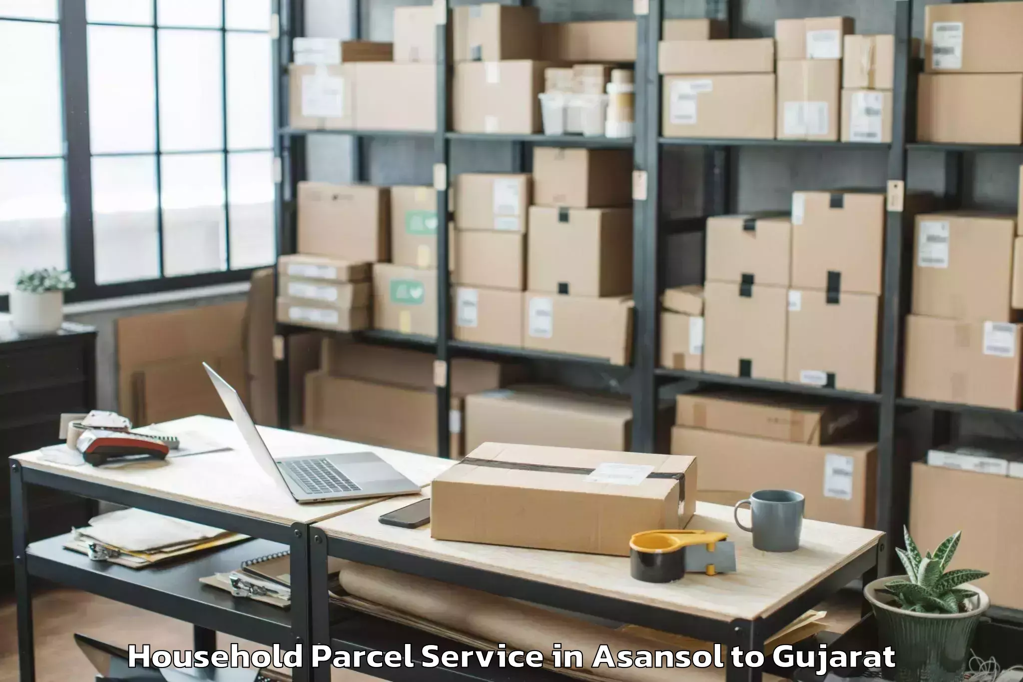 Top Asansol to Khambhaliya Household Parcel Available